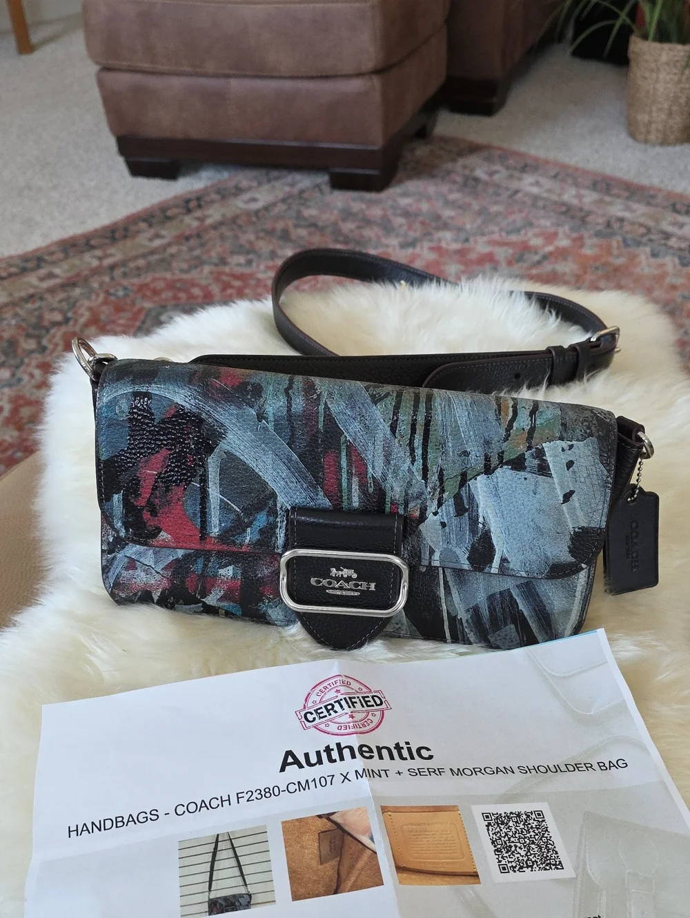 Fantastic Rare Coach X Mint + Serf Morgan Crossbody Bag 🖤🩶❤️🎁